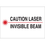 image of Brady B-302 Polyester Rectangle White Laser Hazard Sign - 10 in Width x 7 in Height - Laminated - 88736