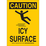 image of Brady B-555 Aluminum Rectangle Yellow Fall Prevention Sign - 7 in Width x 10 in Height - 129084