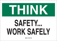 image of Brady B-555 Aluminum Rectangle White Safety Awareness Sign - 10 in Width x 7 in Height - 42914
