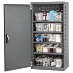 image of Akro-Mils Akrodrawers ACS4C42 Secure Mini-Cabinet - Steel - Charcoal Gray - 19 1/4 in x 13 1/4 in x 38 in - ACS4C42 YELLOW