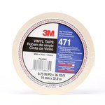 image of 3M 471 White Marking Tape - 3/4 in Width x 36 yd Length - 5.2 mil Thick - 68864