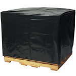 image of Black Pallet Covers - 68 in x 82 in x 65 in - 3 mil Thick - 13299