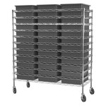 image of Akro-Mils Akro-Grid AWS2460M33224 Fixed Shelving System - Steel - 12 Shelves - 36 Bins - AWS2460M33224 GREY