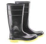 image of Dunlop Steel Toe Work Boots 86802 868020900 - Size 9 - Polyester - Black/Yellow - 10993