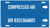 image of Brady 4034-F Strap-On Pipe Marker, 6 in to 7 7/8 in - Air & Duct - Plastic - White on Blue - B-915 - 47521