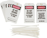 image of Brady 65360 Black / Red on White Polyester Equipment Safety Tag - 3 in Width - 5 3/4 in Height - B-851