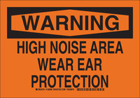 image of Brady B-555 Aluminum Rectangle Orange PPE Sign - 10 in Width x 7 in Height - 128994