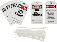 image of Brady 76189 Black / Red on White Polyester Equipment Safety Tag - 3 in Width - 5 3/4 in Height - B-851