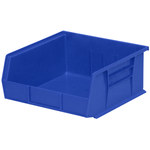 image of Akro-Mils Akrobin 50 lb Blue Industrial Grade Polymer Hanging / Stacking Storage Bin - 10 7/8 in Length - 11 in Width - 5 in Height - 1 Compartments - 30235 BLUE