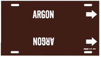 image of Brady 4291-G Strap-On Pipe Marker, 8 in to 9 7/8 in - Gas - Plastic - White on Brown - B-915 - 66713
