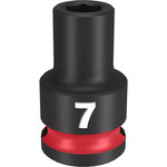 image of Milwaukee SHOCKWAVE Impact Duty 49-66-6131 6 Point 7 mm Socket - Forged Steel - 3/8 in Drive - 1.26 in Length - 58094