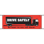 image of Brady Vinyl Rectangle Red Stop Signs, Traffic Control Signs & Banners Sign - 10 ft Width x 3 1/2 ft Height - 106317