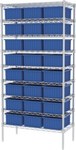 image of Akro-Mils Akro-Grid AWS183633166 Fixed Shelving System - Steel - 9 Shelves - 24 Bins - AWS183633166 BLUE