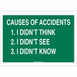 image of Brady B-302 Polyester Rectangle Green Safety Awareness Sign - 10 in Width x 7 in Height - Laminated - 88898
