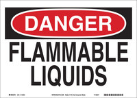 image of Brady B-563 High Density Polypropylene Rectangle White Flammable Material Sign - 10 in Width x 7 in Height - 116119