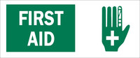 image of Brady B-120 Fiberglass Reinforced Polyester Rectangle White First Aid Sign - 17 in Width x 7 in Height - 69250