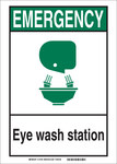 image of Brady B-302 Polyester Rectangle Eyewash Sign - 10 in Width x 7 in Height - Laminated - 119192