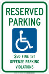 image of Brady B-555 Aluminum Rectangle White Parking Restriction, Permission & Information Sign - 12 in Width x 18 in Height - 127455