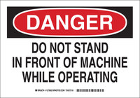 image of Brady B-555 Aluminum Rectangle White Equipment Safety Sign - 10 in Width x 7 in Height - 127860