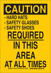 image of Brady B-555 Aluminum Rectangle Yellow PPE Sign - 7 in Width x 10 in Height - 124223