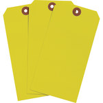 image of Brady 102079 Fluorescent Yellow Rectangle Cardstock Blank Tag - 3 1/8 in 3 1/8 in Width - 6 1/4 in Height - 01303