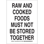 image of Brady B-555 Aluminum Rectangle White Food Sanitation Sign - 7 in Width x 10 in Height - 128322