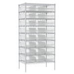 image of Akro-Mils Adjustable Clear Chrome Steel Open Adjustable Wire Shelving - 24 - AWS243630014SC