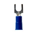 image of 3M Scotchlok MV14-10FBX Blue Locking Brazed Vinyl ETP Copper Brazed Fork & Spade Terminal - 0.85 in Length - 0.3 in Wide - 0.3 in Fork Width - 0.145 in Max Insulation Outside Diameter - 0.09 in Inside