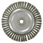 image of Weiler 36298 Wheel Brush - 6 7/8 in Dia - Knotted - Stringer Bead Stainless Steel Bristle