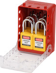 image of Brady Ultra Compact Red Lock Box Kit - 4 in Width - 5.7 in Height - 12, 6 stored Padlock Capacity - 754473-58892