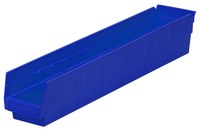 image of Akro-Mils 199 cu in Blue Industrial Grade Polymer Shelf Storage Bin - 23 5/8 in Length - 4 1/8 in Width - 4 in Height - 1 Compartments - 30124 BLUE