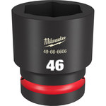 image of Milwaukee SHOCKWAVE Impact Duty 49-66-6606 6 Point 46 mm Socket - Forged Steel - 1 in Drive - 2.68 in Length - 58517