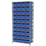 image of Akro-Mils Shelfmax AS1879088 Fixed Shelving System - Steel - 11 Shelves - 40 Bins - AS1879088 BLUE