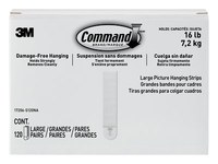 image of 3M Command 17206-S120NA White Picture Hanging Strips - 3/4 in Width x 3.65 in Length