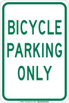image of Brady B-555 Aluminum Rectangle White Parking Restriction, Permission & Information Sign - 12 in Width x 18 in Height - 129654
