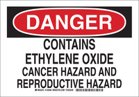 image of Brady B-555 Aluminum Rectangle White Chemical Warning Sign - 10 in Width x 7 in Height - 125946