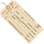 image of G18013 Inventory Tags 1 Part Stub Style # 8 - Pre-Wired - Manila - 6 1/4 in x 3 1/8 in - 9417