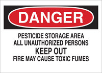 image of Brady B-555 Aluminum Rectangle White Pesticide Storage Sign - 10 in Width x 7 in Height - 40899