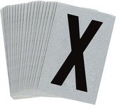image of Bradylite 5900-X Letter Label - Black on Silver - 1 in x 1 1/2 in - B-997 - 59033