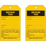 image of Brady 86496 Black on Yellow Polyester / Paper Maintenance Tag - 4 in Width - 7 in Height - B-837