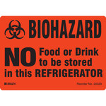 image of Brady B-485 Polyester Rectangle Orange Food Sanitation Sign - 3.5 in Width x 5 in Height - 20329LS