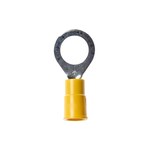 image of 3M Highland RV10-516Q Yellow Butted Vinyl Plastic Butted Ring Terminal - 1.26 in Length - 0.53 in0.53 in Wide - 0.25 in Max Insulation Outside Diameter - 0.135 in Inside Diameter - 5/16 in Stud - 6003