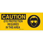 image of Brady B-120 Fiberglass Reinforced Polyester Rectangle Yellow PPE Sign - 17 in Width x 7 in Height - 73457