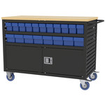 image of Akro-Mils MA4824BLD1 Louvered Shelf Cart - 800 lbs Capacity - Charcoal - Steel