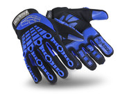 image of HexArmor Chrome Series 4024 Blue/Black 9 Synthetic SuperFabric/Synthetic Leather Cut and Sewn Mechanic's Gloves - ANSI A8 Cut Resistance - PVC Palm Only Coating