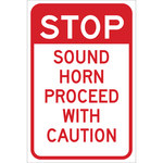 image of Brady B-959 Aluminum Rectangle White Stop Signs, Traffic Control Signs & Banners Sign - 12 in Width x 18 in Height - 112628