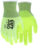 image of MCR Safety CutPro HyperMax Hi-Vis Yellow Small Cut-Resistant Gloves - A7 Cut Resistance - Nitrile Foam Palm & Fingertips Coating - Not Insulated Insulation - Rough Finish - 9277NFS