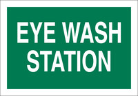 image of Brady B-401 Polystyrene Rectangle Green Eyewash Sign - 14 in Width x 10 in Height - 122473