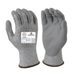 image of Armor Guys BASETEK Excel 02-013 Gray Large Cut-Resistant Gloves - ANSI A3 Cut Resistance - Polyurethane Palm & Fingers Coating - 9.8 in Length - 02-013-L