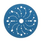 image of 3M Hookit Blue Abrasive Ceramic Aluminum Oxide Hook & Loop Disc - 6 in Diameter Multi-Hole Vacuum Holes - 36176